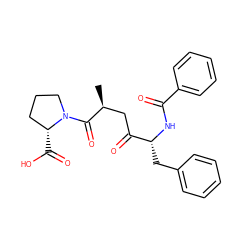 C[C@@H](CC(=O)[C@@H](Cc1ccccc1)NC(=O)c1ccccc1)C(=O)N1CCC[C@H]1C(=O)O ZINC000026675581