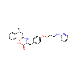 C[C@@H](CC(=O)N[C@@H](Cc1ccc(OCCCNc2ccccn2)cc1)C(=O)O)c1ccccc1 ZINC001772630614