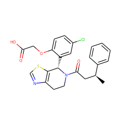 C[C@@H](CC(=O)N1CCc2ncsc2[C@@H]1c1cc(Cl)ccc1OCC(=O)O)c1ccccc1 ZINC000206915722