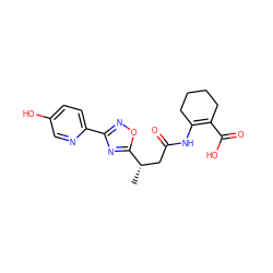 C[C@@H](CC(=O)NC1=C(C(=O)O)CCCC1)c1nc(-c2ccc(O)cn2)no1 ZINC000034853406