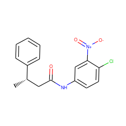 C[C@@H](CC(=O)Nc1ccc(Cl)c([N+](=O)[O-])c1)c1ccccc1 ZINC000000303140