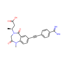 C[C@@H](CC(=O)O)N1CC(=O)N(C)c2ccc(C#Cc3ccc(C(=N)N)cc3)cc2C1=O ZINC000003812692