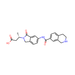 C[C@@H](CC(=O)O)N1Cc2ccc(NC(=O)c3ccc4c(c3)CNCC4)cc2C1=O ZINC000072105257