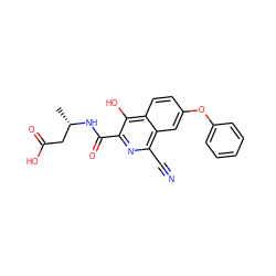 C[C@@H](CC(=O)O)NC(=O)c1nc(C#N)c2cc(Oc3ccccc3)ccc2c1O ZINC000146724514