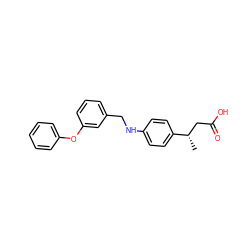 C[C@@H](CC(=O)O)c1ccc(NCc2cccc(Oc3ccccc3)c2)cc1 ZINC000028572444