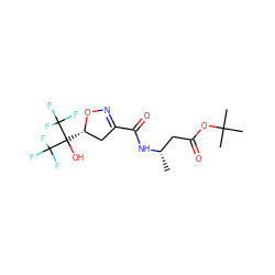 C[C@@H](CC(=O)OC(C)(C)C)NC(=O)C1=NO[C@@H](C(O)(C(F)(F)F)C(F)(F)F)C1 ZINC000034630522