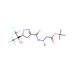 C[C@@H](CC(=O)OC(C)(C)C)NC(=O)C1=NO[C@H](C(O)(C(F)(F)F)C(F)(F)F)C1 ZINC000034636352