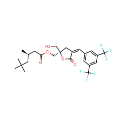 C[C@@H](CC(=O)OC[C@]1(CO)C/C(=C/c2cc(C(F)(F)F)cc(C(F)(F)F)c2)C(=O)O1)CC(C)(C)C ZINC000040866045