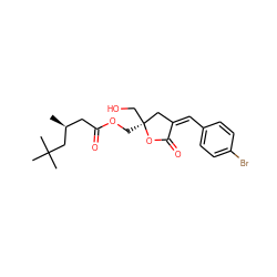 C[C@@H](CC(=O)OC[C@]1(CO)C/C(=C/c2ccc(Br)cc2)C(=O)O1)CC(C)(C)C ZINC000040393204