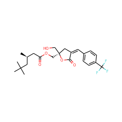 C[C@@H](CC(=O)OC[C@]1(CO)C/C(=C/c2ccc(C(F)(F)F)cc2)C(=O)O1)CC(C)(C)C ZINC000040872784