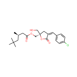 C[C@@H](CC(=O)OC[C@]1(CO)C/C(=C/c2ccc(Cl)cc2)C(=O)O1)CC(C)(C)C ZINC000040391306