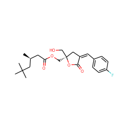 C[C@@H](CC(=O)OC[C@]1(CO)C/C(=C/c2ccc(F)cc2)C(=O)O1)CC(C)(C)C ZINC000040865473