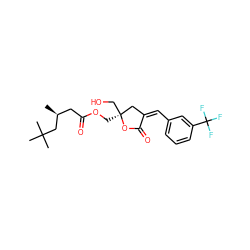 C[C@@H](CC(=O)OC[C@]1(CO)C/C(=C/c2cccc(C(F)(F)F)c2)C(=O)O1)CC(C)(C)C ZINC000040401702