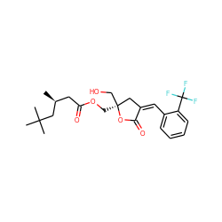 C[C@@H](CC(=O)OC[C@]1(CO)C/C(=C/c2ccccc2C(F)(F)F)C(=O)O1)CC(C)(C)C ZINC000040874374