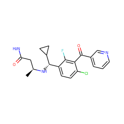 C[C@@H](CC(N)=O)N[C@@H](c1ccc(Cl)c(C(=O)c2cccnc2)c1F)C1CC1 ZINC001772636051