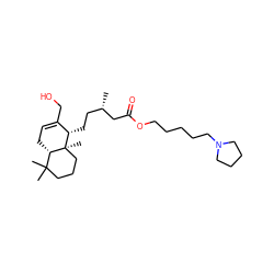 C[C@@H](CC[C@H]1C(CO)=CC[C@H]2C(C)(C)CCC[C@@]21C)CC(=O)OCCCCCN1CCCC1 ZINC000299836812