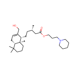 C[C@@H](CC[C@H]1C(CO)=CC[C@H]2C(C)(C)CCC[C@@]21C)CC(=O)OCCCN1CCCCC1 ZINC000299840190