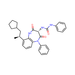 C[C@@H](CC1CCCC1)c1cccc2c1NC(=O)[C@H](NC(=O)Nc1ccccc1)C(=O)N2c1ccccc1 ZINC000049733896