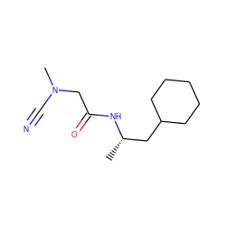 C[C@@H](CC1CCCCC1)NC(=O)CN(C)C#N ZINC000028466293