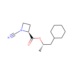 C[C@@H](CC1CCCCC1)OC(=O)[C@@H]1CCN1C#N ZINC000028351005