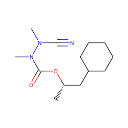 C[C@@H](CC1CCCCC1)OC(=O)N(C)N(C)C#N ZINC000028471043