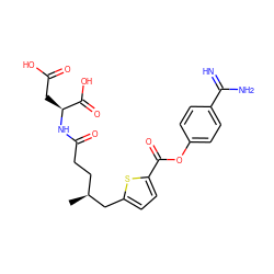 C[C@@H](CCC(=O)N[C@@H](CC(=O)O)C(=O)O)Cc1ccc(C(=O)Oc2ccc(C(=N)N)cc2)s1 ZINC000145983751