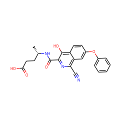 C[C@@H](CCC(=O)O)NC(=O)c1nc(C#N)c2cc(Oc3ccccc3)ccc2c1O ZINC000146763734