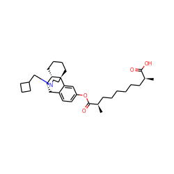 C[C@@H](CCCCCC[C@@H](C)C(=O)Oc1ccc2c(c1)[C@@]13CCCC[C@H]1[C@@H](C2)N(CC1CCC1)CC3)C(=O)O ZINC000045245915