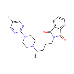 C[C@@H](CCCN1C(=O)c2ccccc2C1=O)N1CCN(c2ncc(F)cn2)CC1 ZINC000029462177