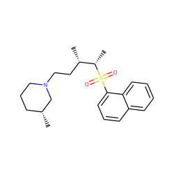 C[C@@H](CCN1CCC[C@@H](C)C1)[C@H](C)S(=O)(=O)c1cccc2ccccc12 ZINC000027643868