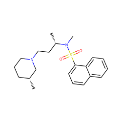 C[C@@H](CCN1CCC[C@@H](C)C1)N(C)S(=O)(=O)c1cccc2ccccc12 ZINC000013531243