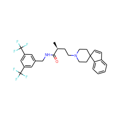 C[C@@H](CCN1CCC2(C=Cc3ccccc32)CC1)C(=O)NCc1cc(C(F)(F)F)cc(C(F)(F)F)c1 ZINC000029040055