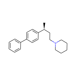 C[C@@H](CCN1CCCCC1)c1ccc(-c2ccccc2)cc1 ZINC000073163927