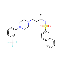 C[C@@H](CCN1CCN(c2cccc(C(F)(F)F)c2)CC1)NS(=O)(=O)c1ccc2ccccc2c1 ZINC000045386310