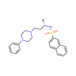 C[C@@H](CCN1CCN(c2ccccc2)CC1)NS(=O)(=O)c1ccc2ccccc2c1 ZINC000045385734