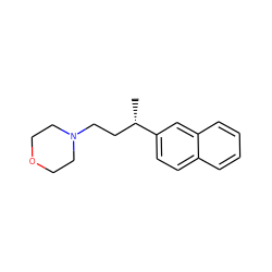 C[C@@H](CCN1CCOCC1)c1ccc2ccccc2c1 ZINC001772636542