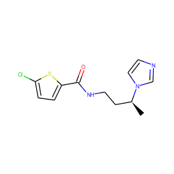 C[C@@H](CCNC(=O)c1ccc(Cl)s1)n1ccnc1 ZINC000025988497