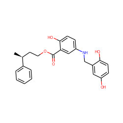 C[C@@H](CCOC(=O)c1cc(NCc2cc(O)ccc2O)ccc1O)c1ccccc1 ZINC000013735444