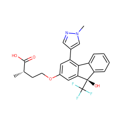 C[C@@H](CCOc1cc(-c2cnn(C)c2)c2c(c1)[C@@](O)(C(F)(F)F)c1ccccc1-2)C(=O)O ZINC000143340161