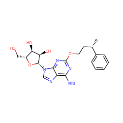 C[C@@H](CCOc1nc(N)c2ncn([C@@H]3O[C@H](CO)[C@@H](O)[C@H]3O)c2n1)c1ccccc1 ZINC000013861852