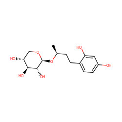 C[C@@H](CCc1ccc(O)cc1O)O[C@@H]1OC[C@@H](O)[C@H](O)[C@H]1O ZINC000103237487