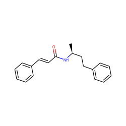 C[C@@H](CCc1ccccc1)NC(=O)/C=C/c1ccccc1 ZINC000000452955