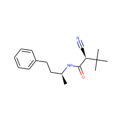 C[C@@H](CCc1ccccc1)NC(=O)[C@@H](C#N)C(C)(C)C ZINC000029345545