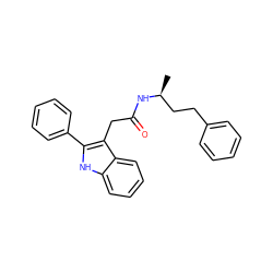 C[C@@H](CCc1ccccc1)NC(=O)Cc1c(-c2ccccc2)[nH]c2ccccc12 ZINC000028892227