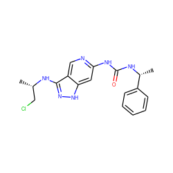 C[C@@H](CCl)Nc1n[nH]c2cc(NC(=O)N[C@H](C)c3ccccc3)ncc12 ZINC001772598807