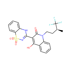 C[C@@H](CCn1c(=O)c(C2=NS(=O)(=O)c3ccccc3N2)c(O)c2ccccc21)C(F)(F)F ZINC000101037666