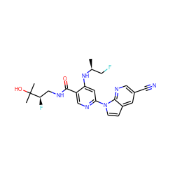 C[C@@H](CF)Nc1cc(-n2ccc3cc(C#N)cnc32)ncc1C(=O)NC[C@@H](F)C(C)(C)O ZINC001772600381