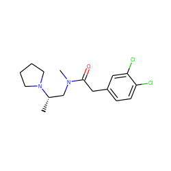 C[C@@H](CN(C)C(=O)Cc1ccc(Cl)c(Cl)c1)N1CCCC1 ZINC000013860890