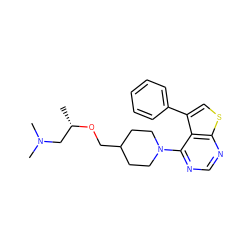 C[C@@H](CN(C)C)OCC1CCN(c2ncnc3scc(-c4ccccc4)c23)CC1 ZINC000146552722