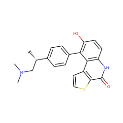 C[C@@H](CN(C)C)c1ccc(-c2c(O)ccc3[nH]c(=O)c4sccc4c23)cc1 ZINC000149229984